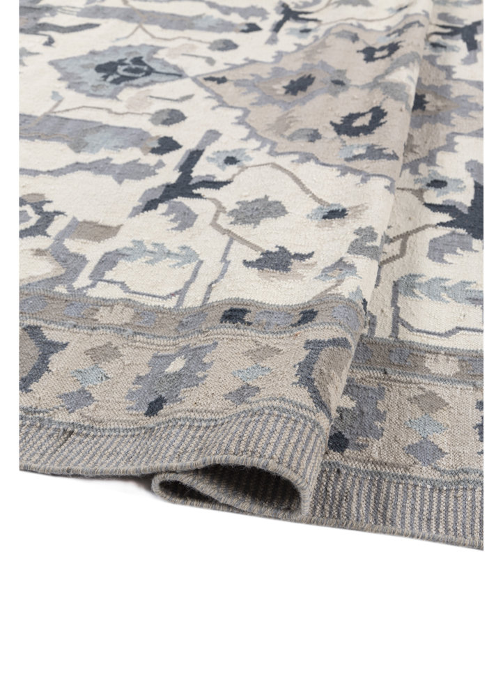 bedouin ivory wool and viscose flat weaves Rug - FloorShot