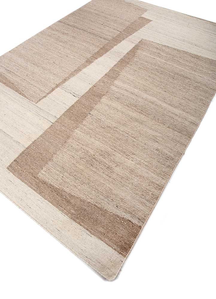 abrash ivory wool and viscose flat weaves Rug - FloorShot