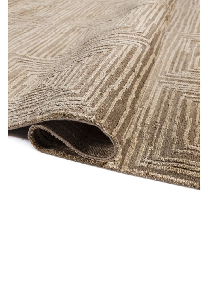 verve beige and brown acrylic hand knotted Rug - FloorShot