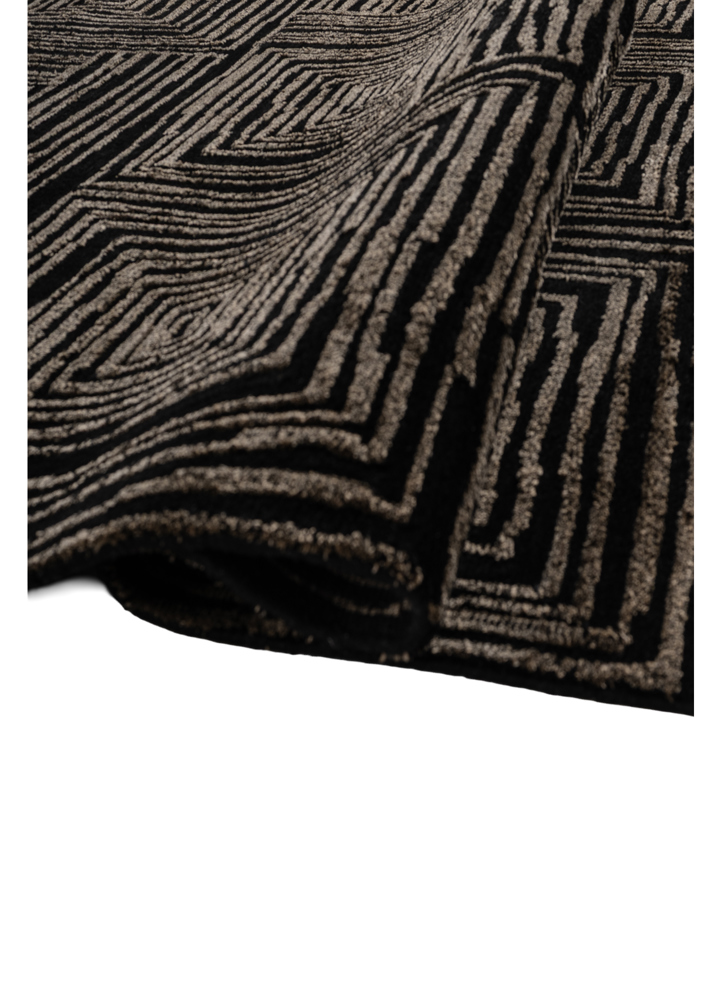 verve grey and black acrylic hand knotted Rug - FloorShot