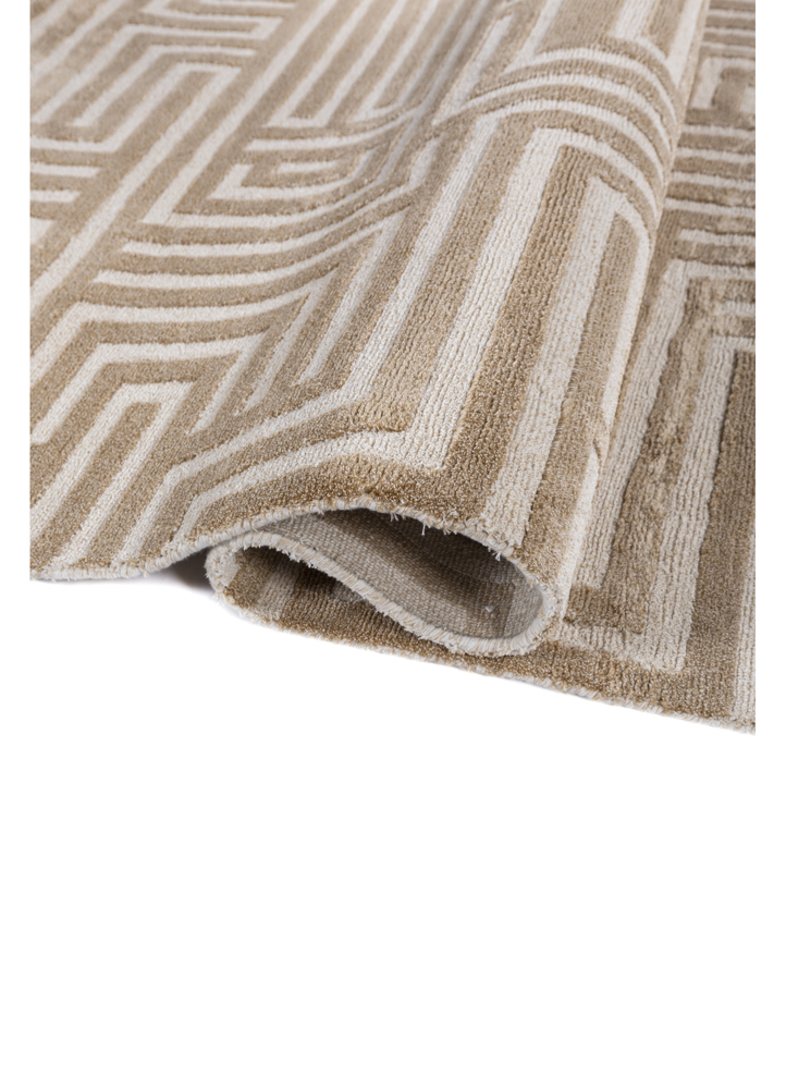 blythe beige and brown acrylic hand knotted Rug - FloorShot