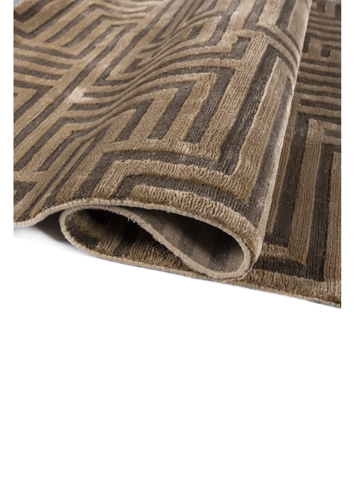 blythe beige and brown acrylic hand knotted Rug - FloorShot