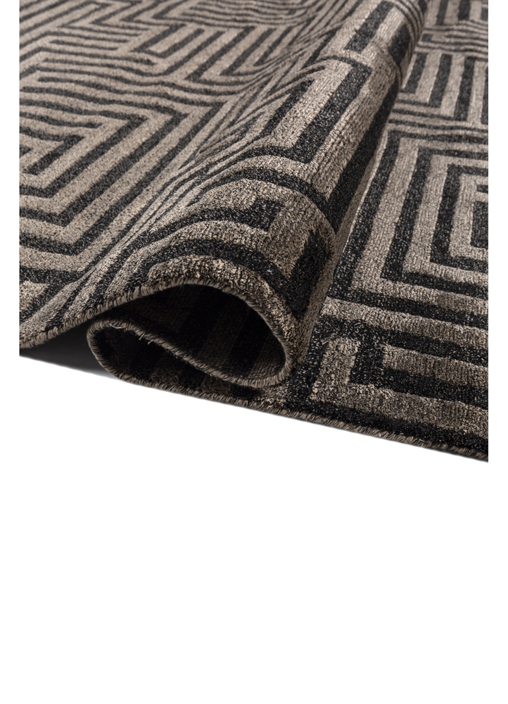blythe beige and brown acrylic hand knotted Rug - FloorShot