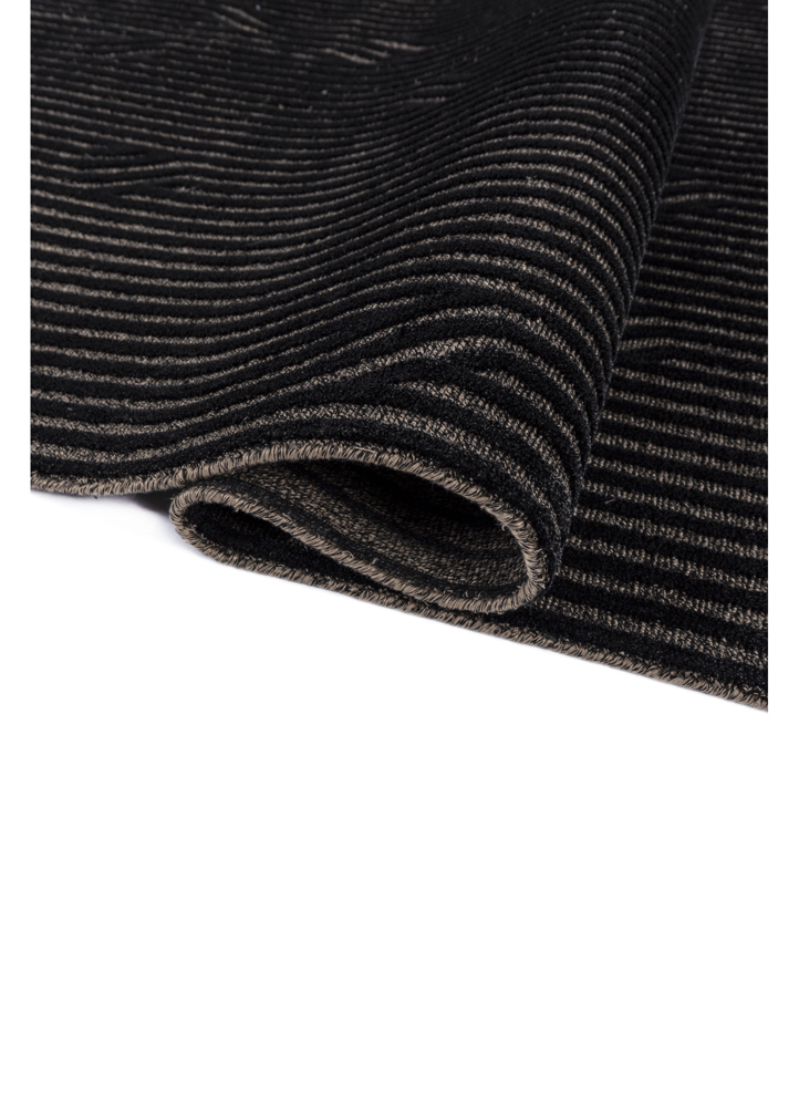 verve grey and black acrylic hand knotted Rug - FloorShot
