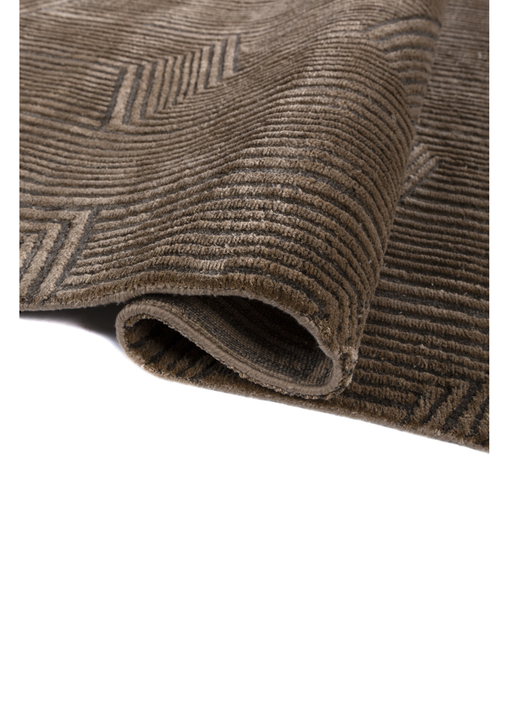 blythe beige and brown acrylic hand knotted Rug - FloorShot