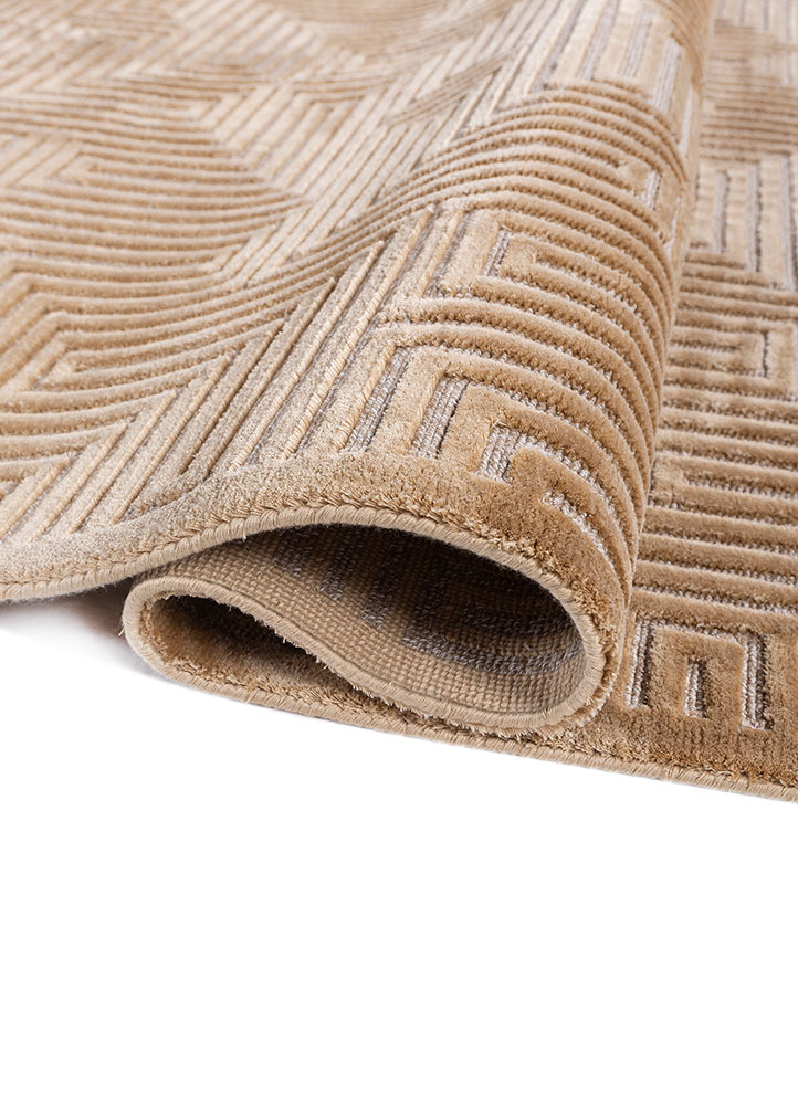 blythe beige and brown acrylic hand knotted Rug - FloorShot