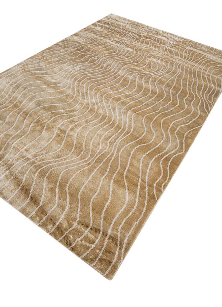 azalea gold bamboo silk hand knotted Rug - FloorShot