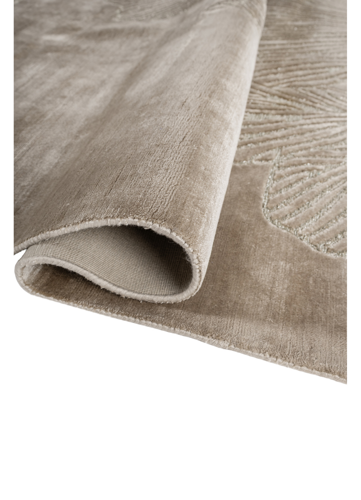 azalea green bamboo silk and zari hand knotted Rug - FloorShot