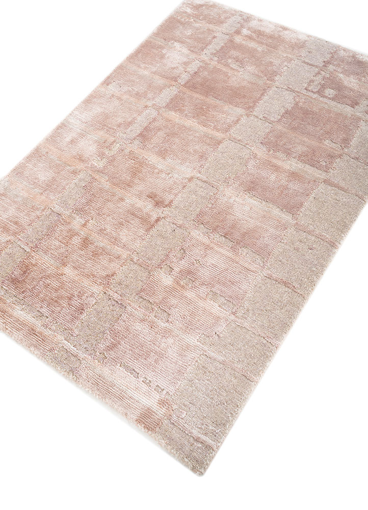 manifest beige and brown wool and bamboo silk hand knotted Rug - FloorShot