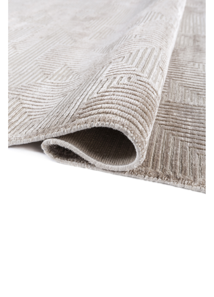 azalea ivory wool and bamboo silk hand knotted Rug - FloorShot