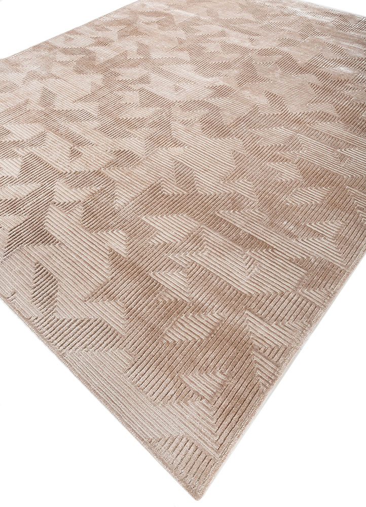 azalea ivory wool and bamboo silk hand knotted Rug - FloorShot