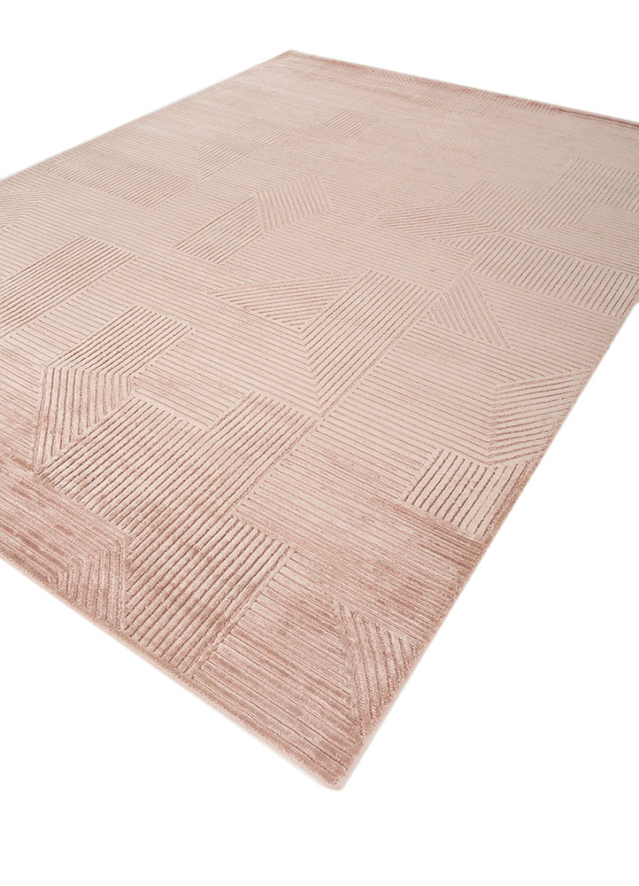 azalea red and orange wool and bamboo silk hand knotted Rug - FloorShot