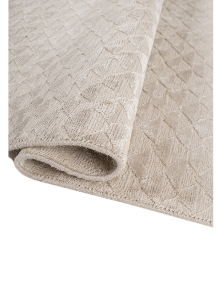 aprezo ivory wool and bamboo silk hand knotted Rug - FloorShot