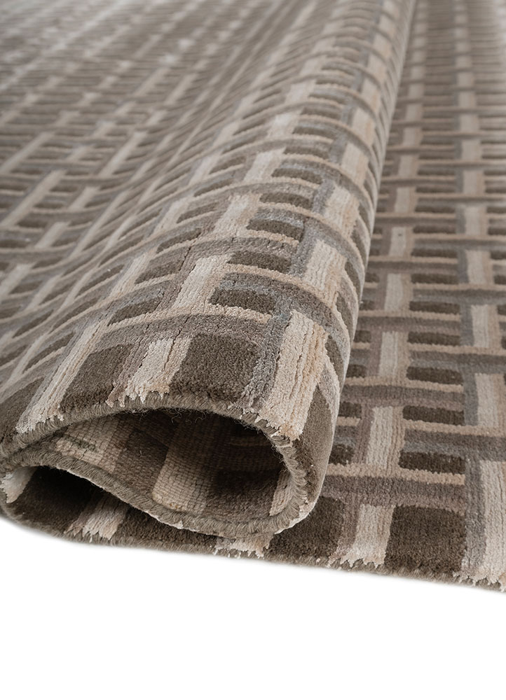 azalea ivory wool and bamboo silk hand knotted Rug - FloorShot