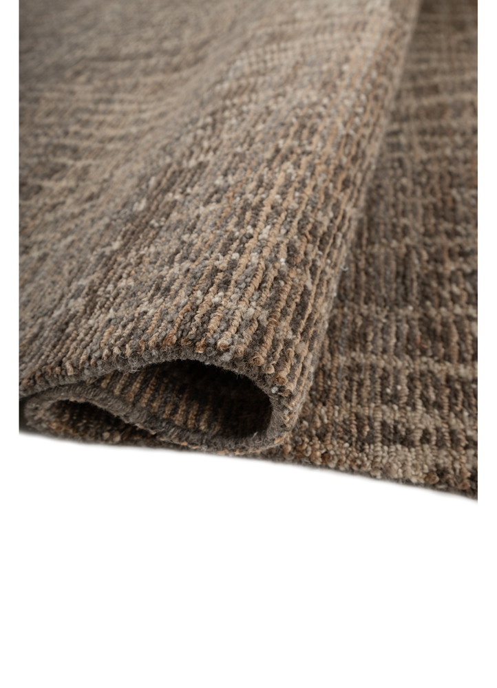 aprezo beige and brown wool hand knotted Rug - FloorShot