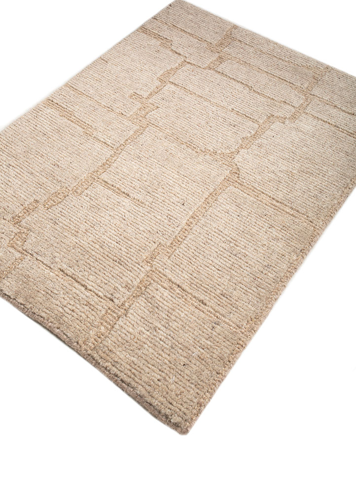 manifest beige and brown wool hand knotted Rug - FloorShot