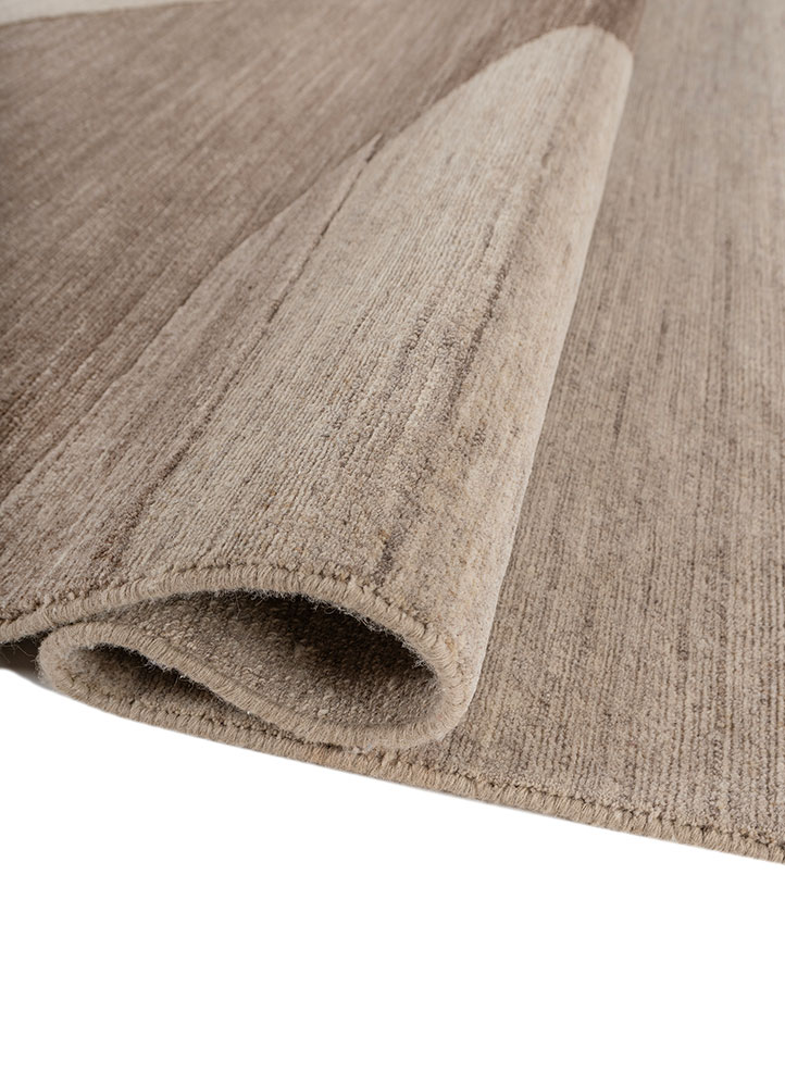 blythe beige and brown wool hand knotted Rug - FloorShot