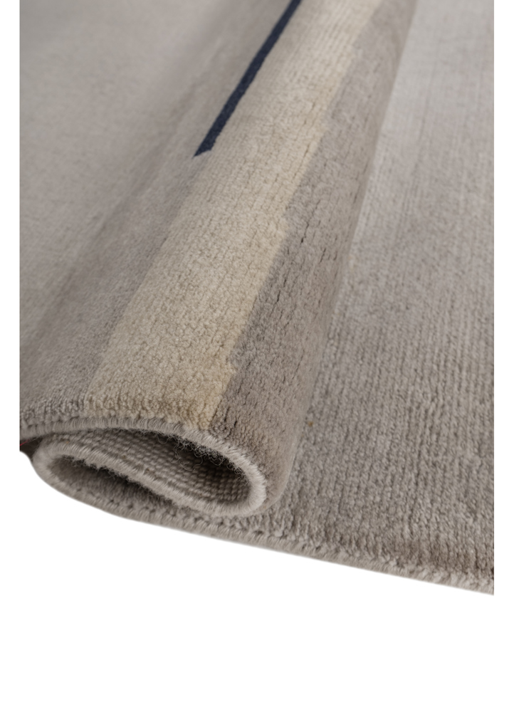sthir grey and black wool hand knotted Rug - FloorShot