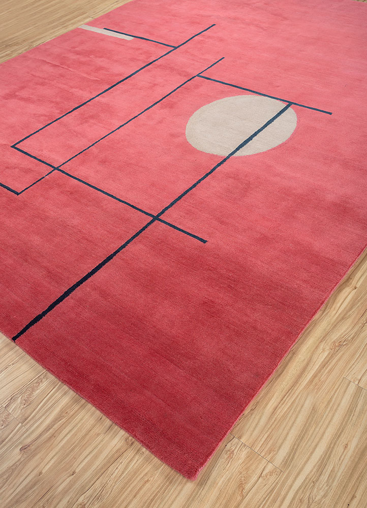 sthir pink and purple wool hand knotted Rug - FloorShot