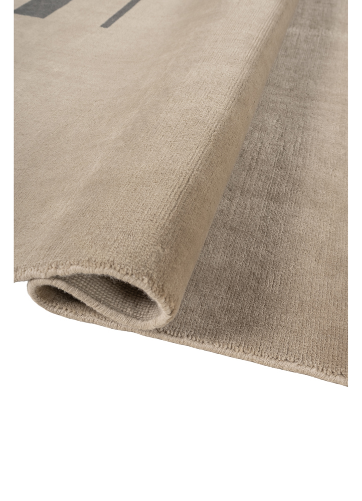 sthir beige and brown wool hand knotted Rug - FloorShot