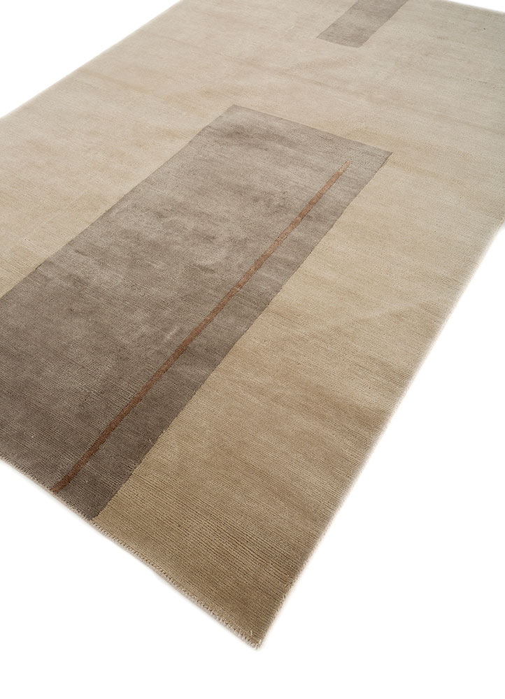 sthir gold wool hand knotted Rug - FloorShot