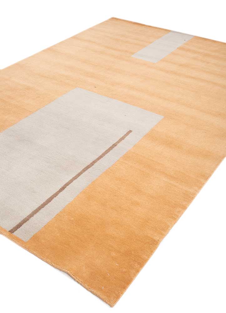sthir red and orange wool hand knotted Rug - FloorShot