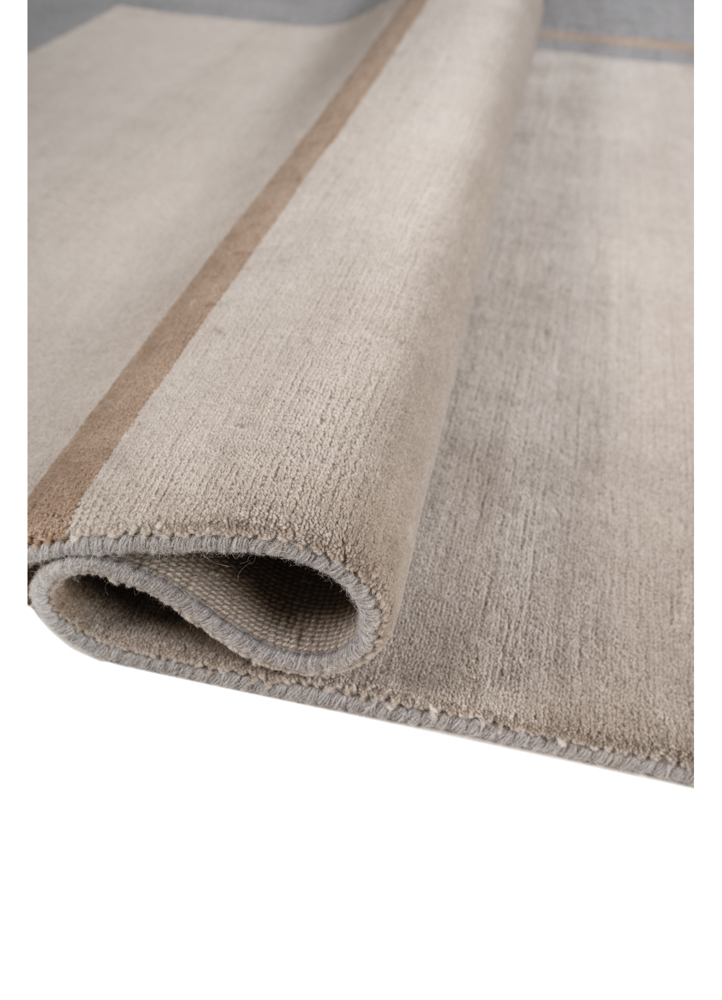 sthir grey and black wool hand knotted Rug - FloorShot
