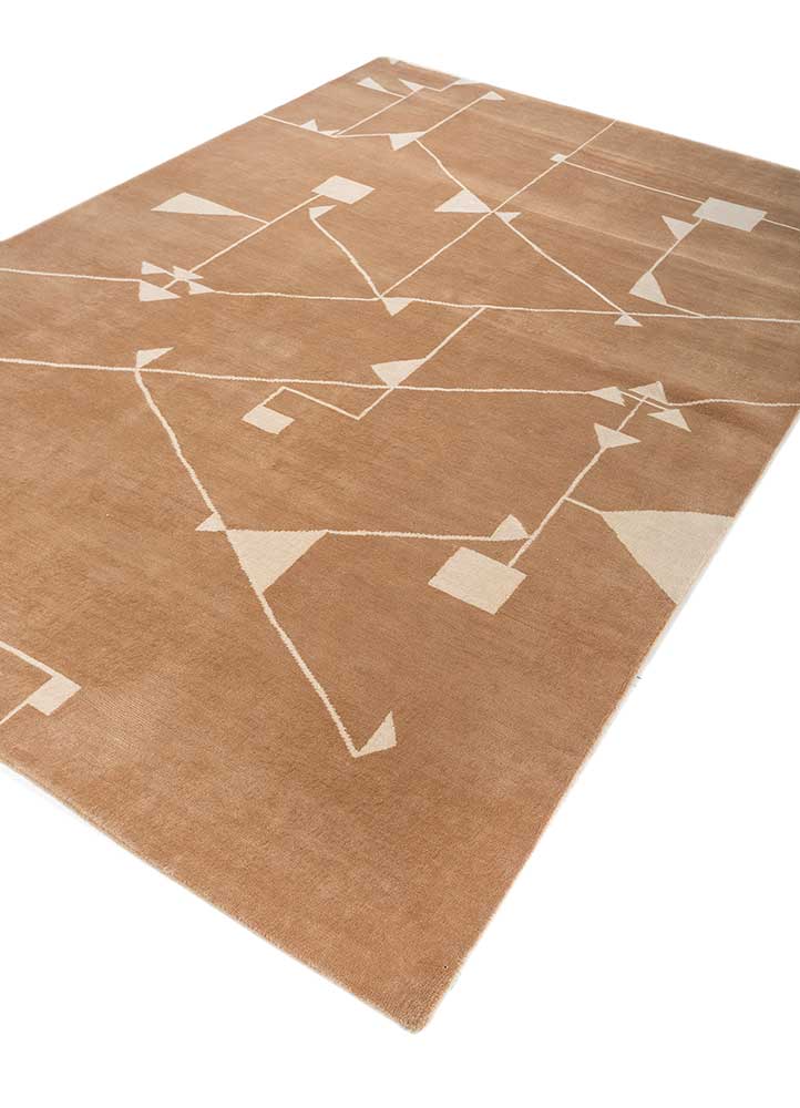 sthir gold wool hand knotted Rug - FloorShot