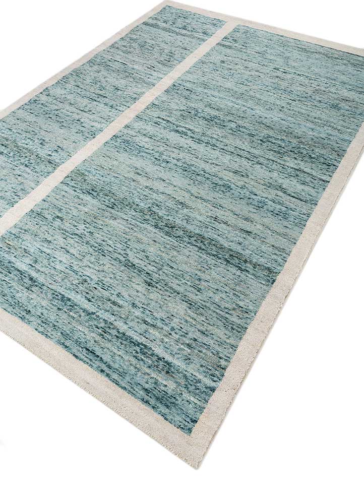 blythe blue wool hand knotted Rug - FloorShot