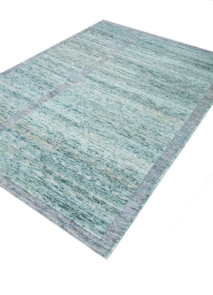 blythe blue wool hand knotted Rug - FloorShot
