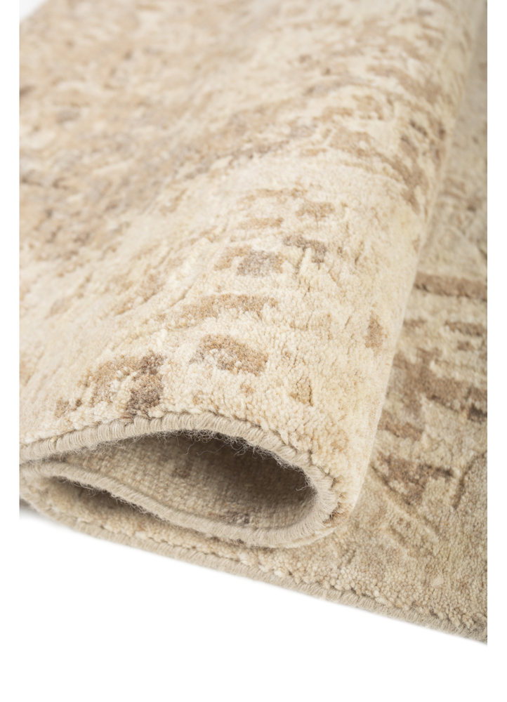 uvenuti beige and brown wool hand knotted Rug - FloorShot