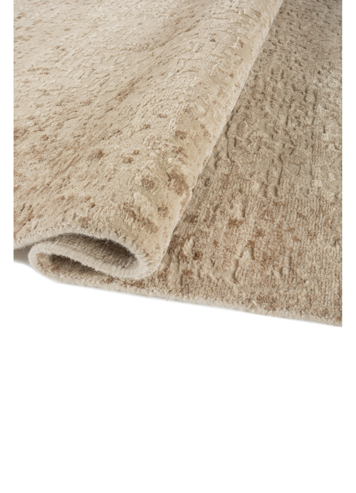 entropy beige and brown wool hand knotted Rug - FloorShot