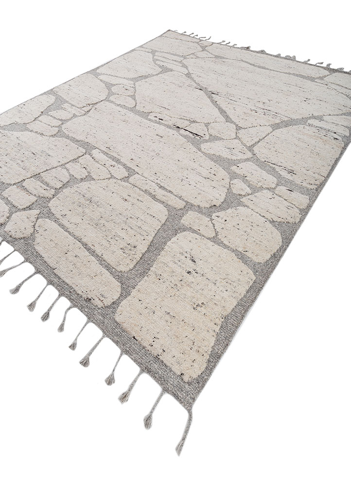 zuri ivory wool hand knotted Rug - FloorShot