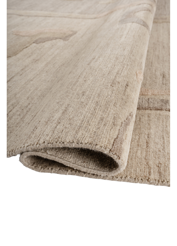 entropy beige and brown wool and silk hand knotted Rug - FloorShot