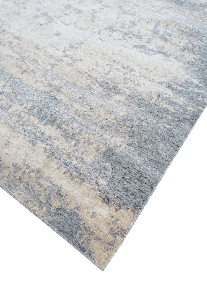 entropy grey and black wool hand knotted Rug - FloorShot