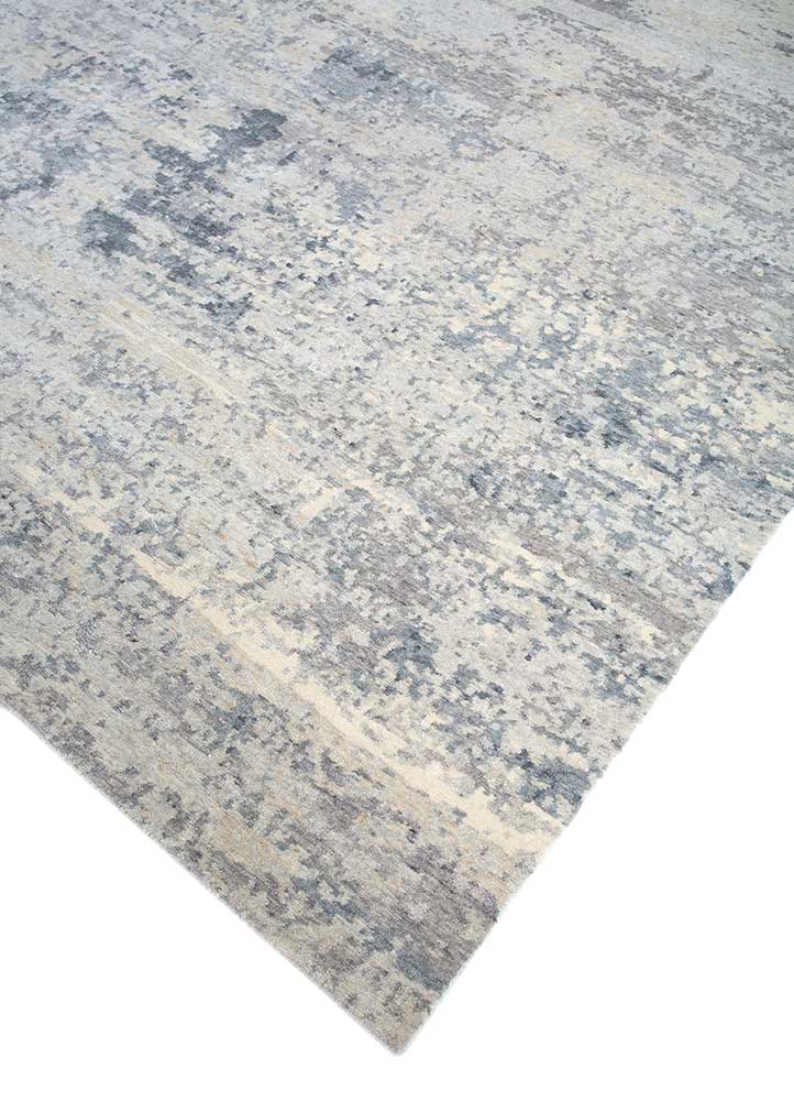 entropy grey and black wool hand knotted Rug - FloorShot