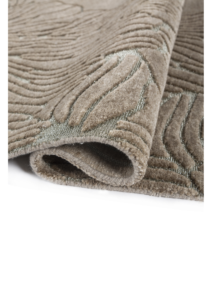 azalea beige and brown wool hand knotted Rug - FloorShot