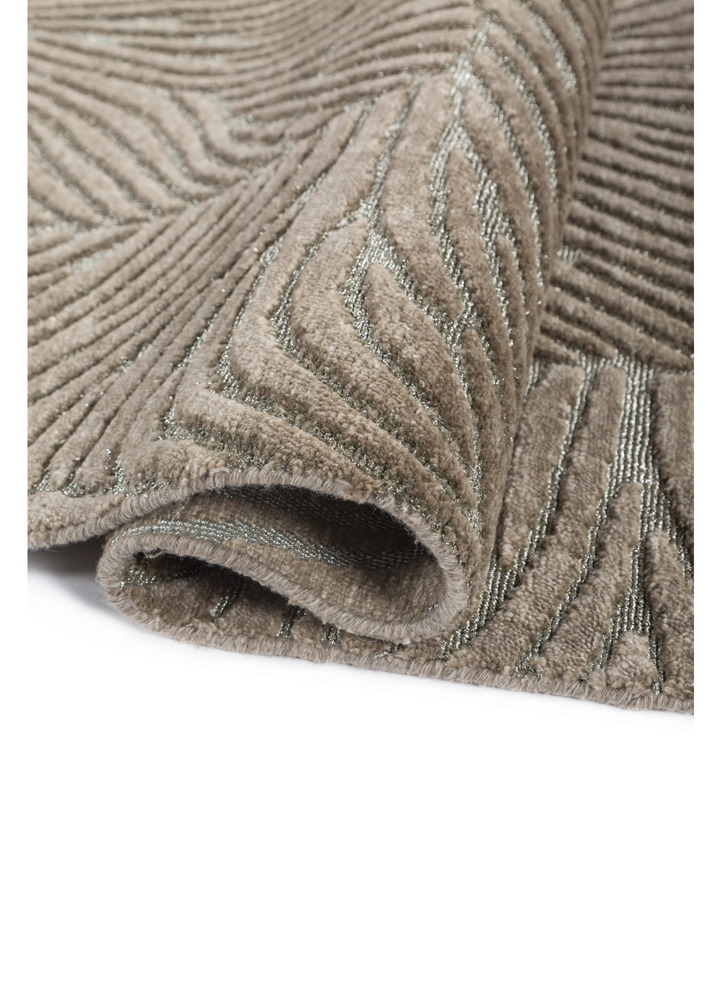 azalea beige and brown wool hand knotted Rug - FloorShot