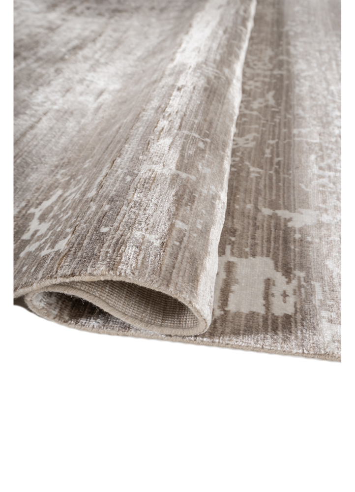 entropy ivory bamboo silk hand knotted Rug - FloorShot
