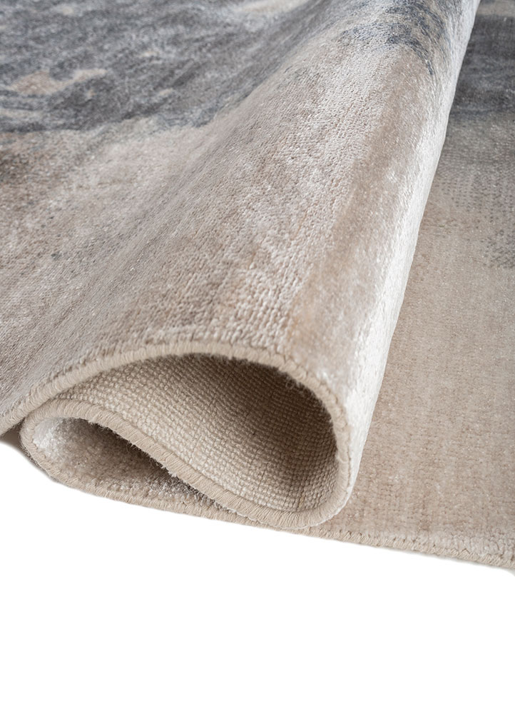 entropy ivory bamboo silk hand knotted Rug - FloorShot