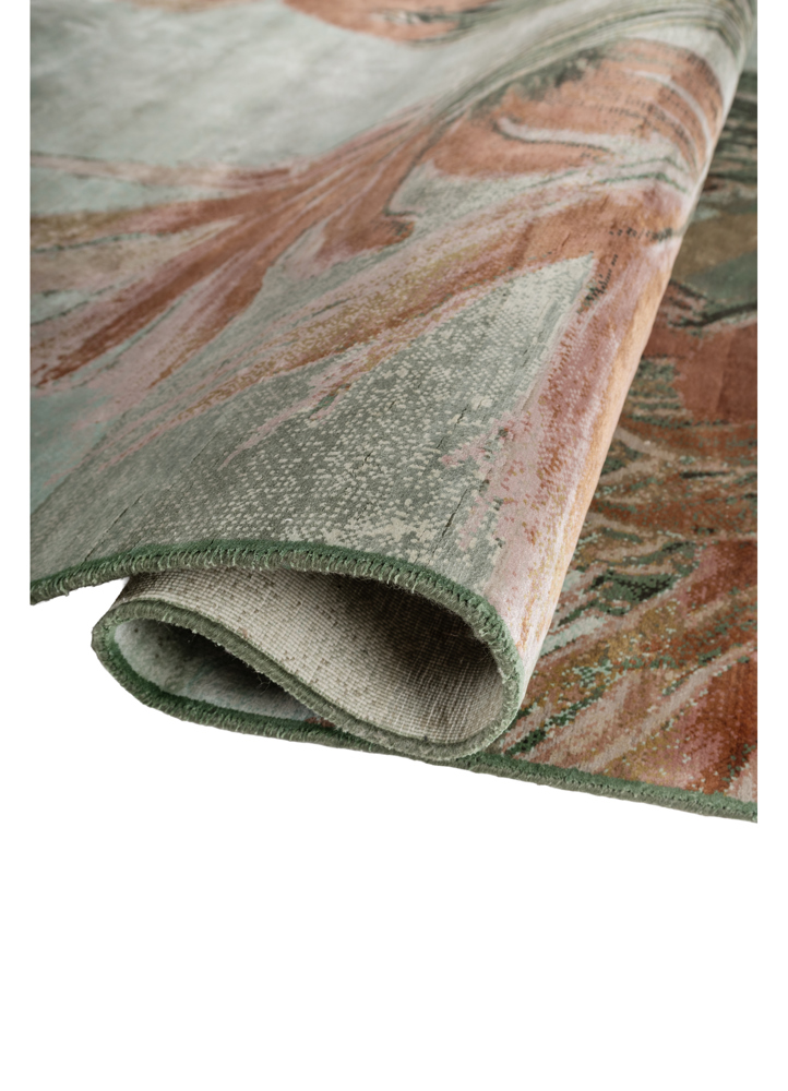 pansy ivory silk hand knotted Rug - FloorShot