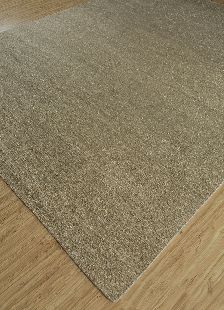 gulmarg beige and brown silk hand knotted Rug - FloorShot