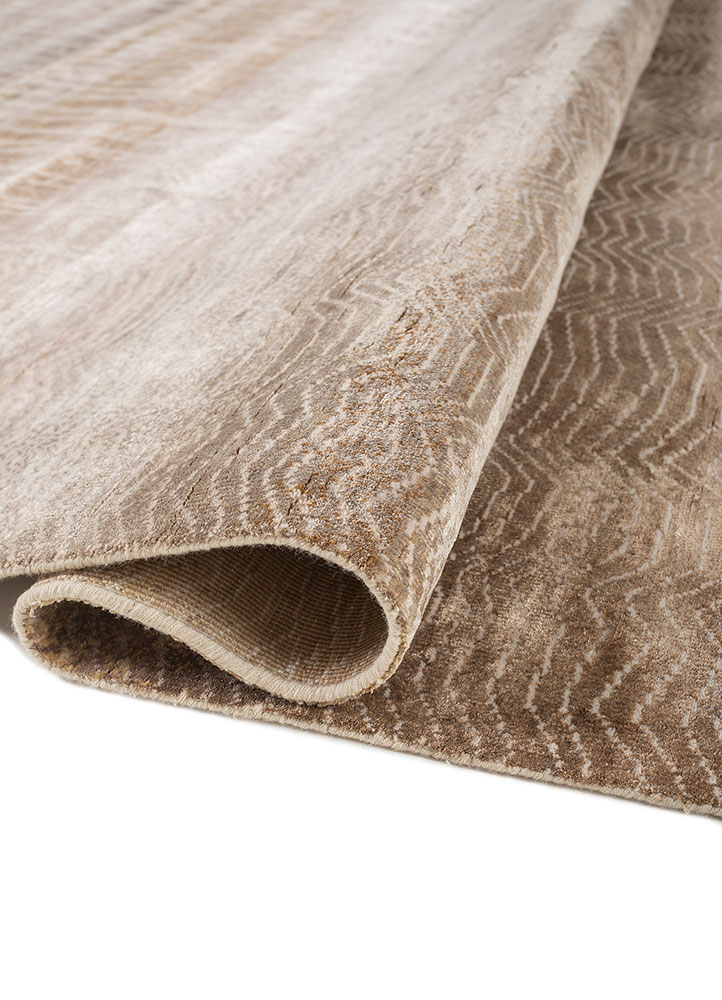 azalea ivory wool and bamboo silk hand knotted Rug - FloorShot