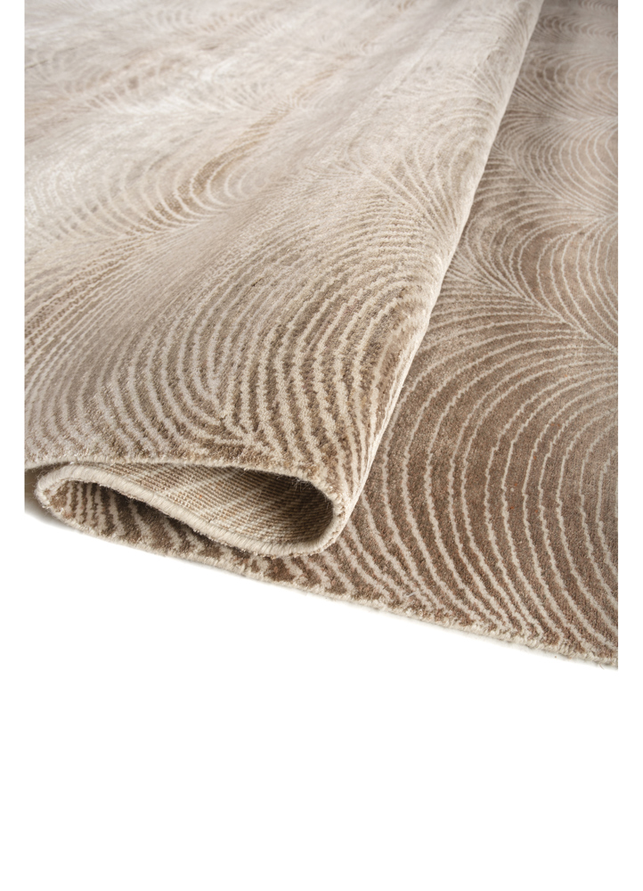 azalea ivory wool and bamboo silk hand knotted Rug - FloorShot