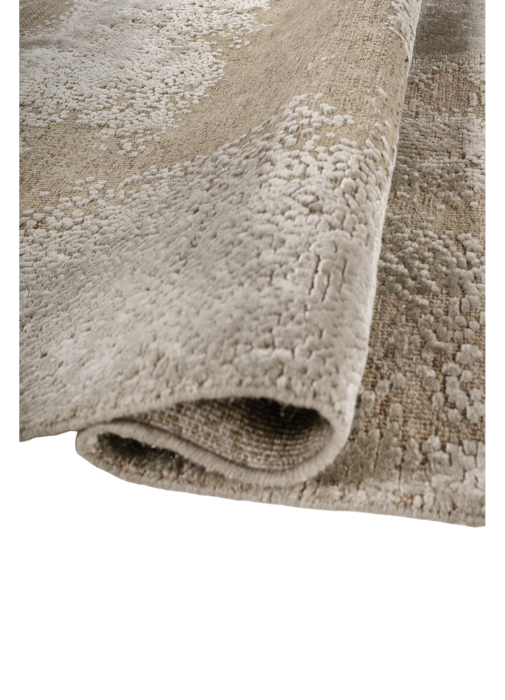 uvenuti beige and brown wool and bamboo silk hand knotted Rug - FloorShot