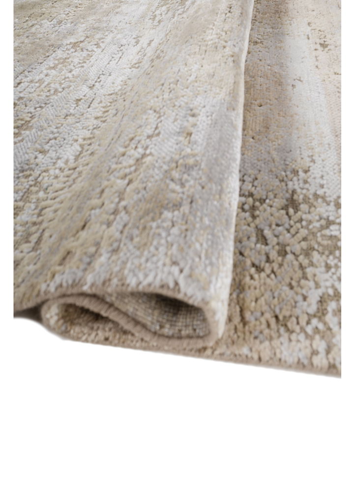 entropy ivory wool and bamboo silk hand knotted Rug - FloorShot