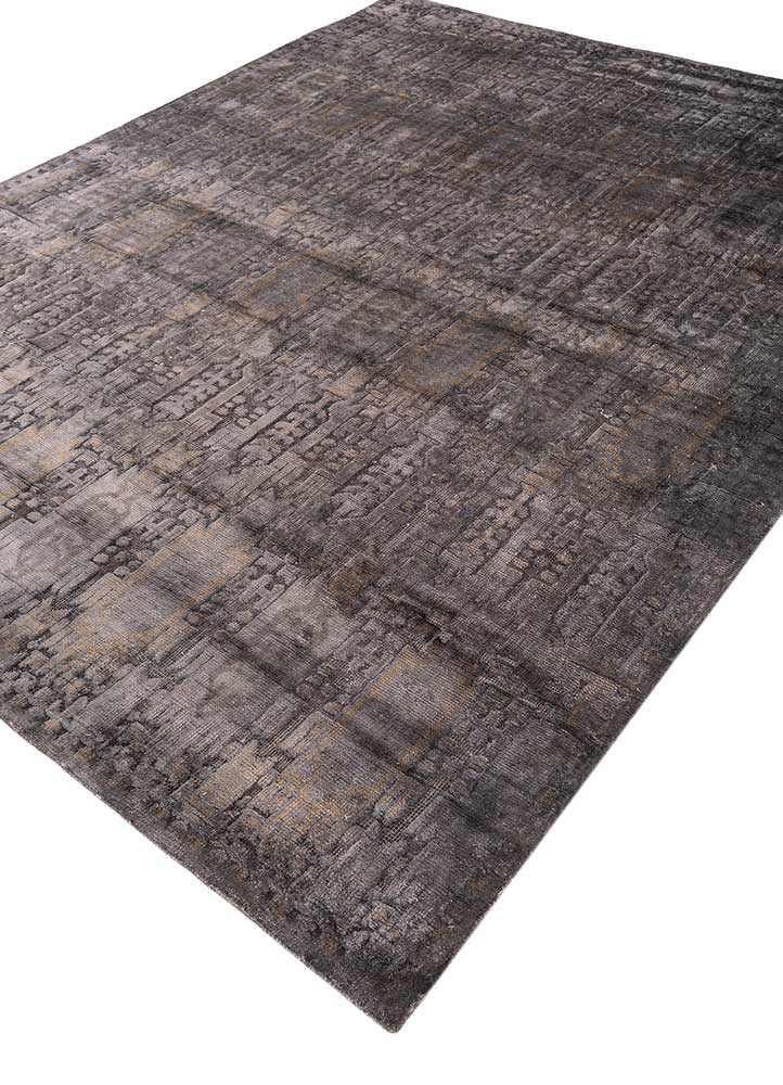 viscaya blue wool and bamboo silk hand knotted Rug - FloorShot