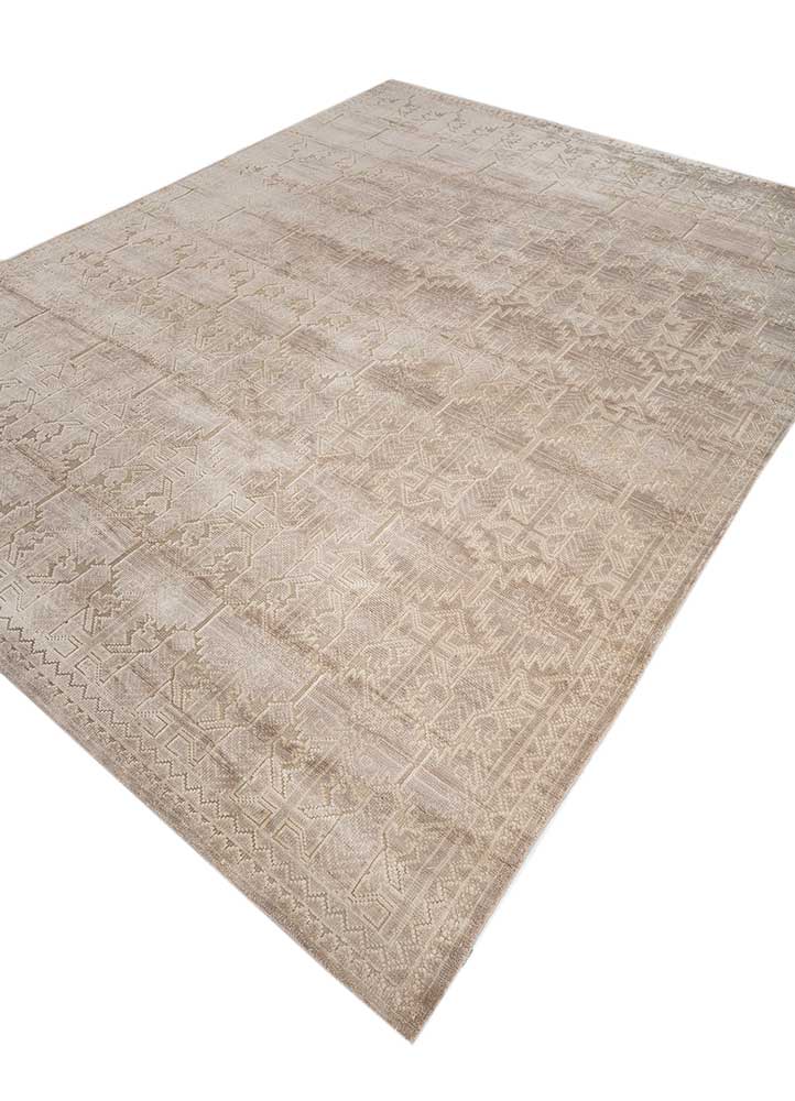 viscaya grey and black wool and bamboo silk hand knotted Rug - FloorShot