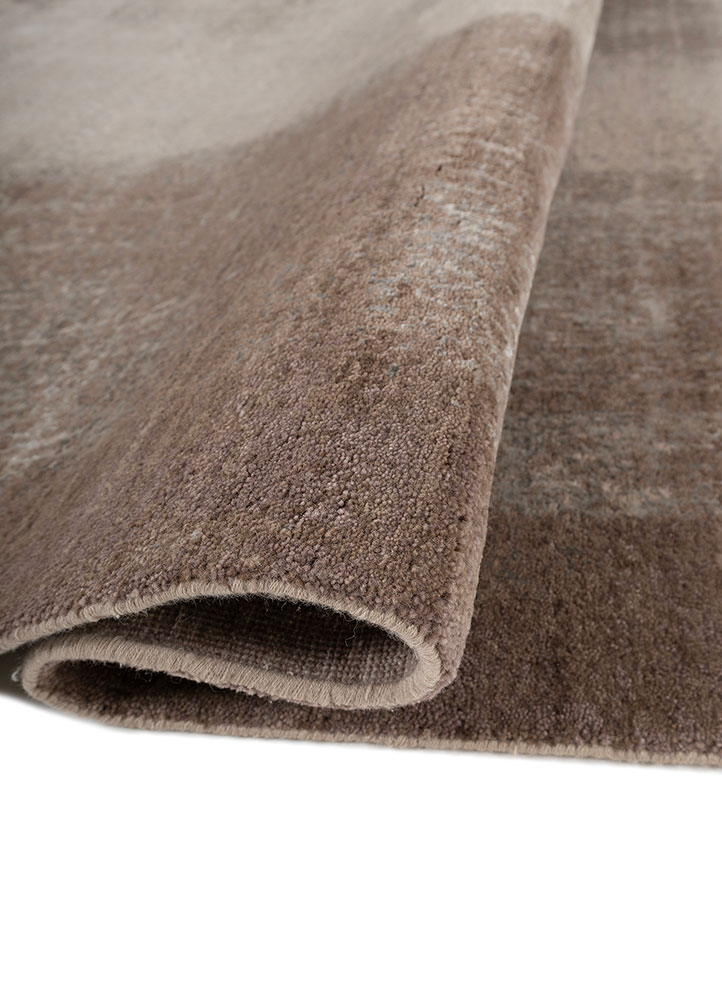 entropy grey and black wool and bamboo silk hand knotted Rug - FloorShot