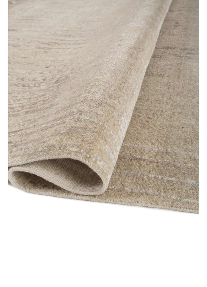 entropy ivory wool and bamboo silk hand knotted Rug - FloorShot
